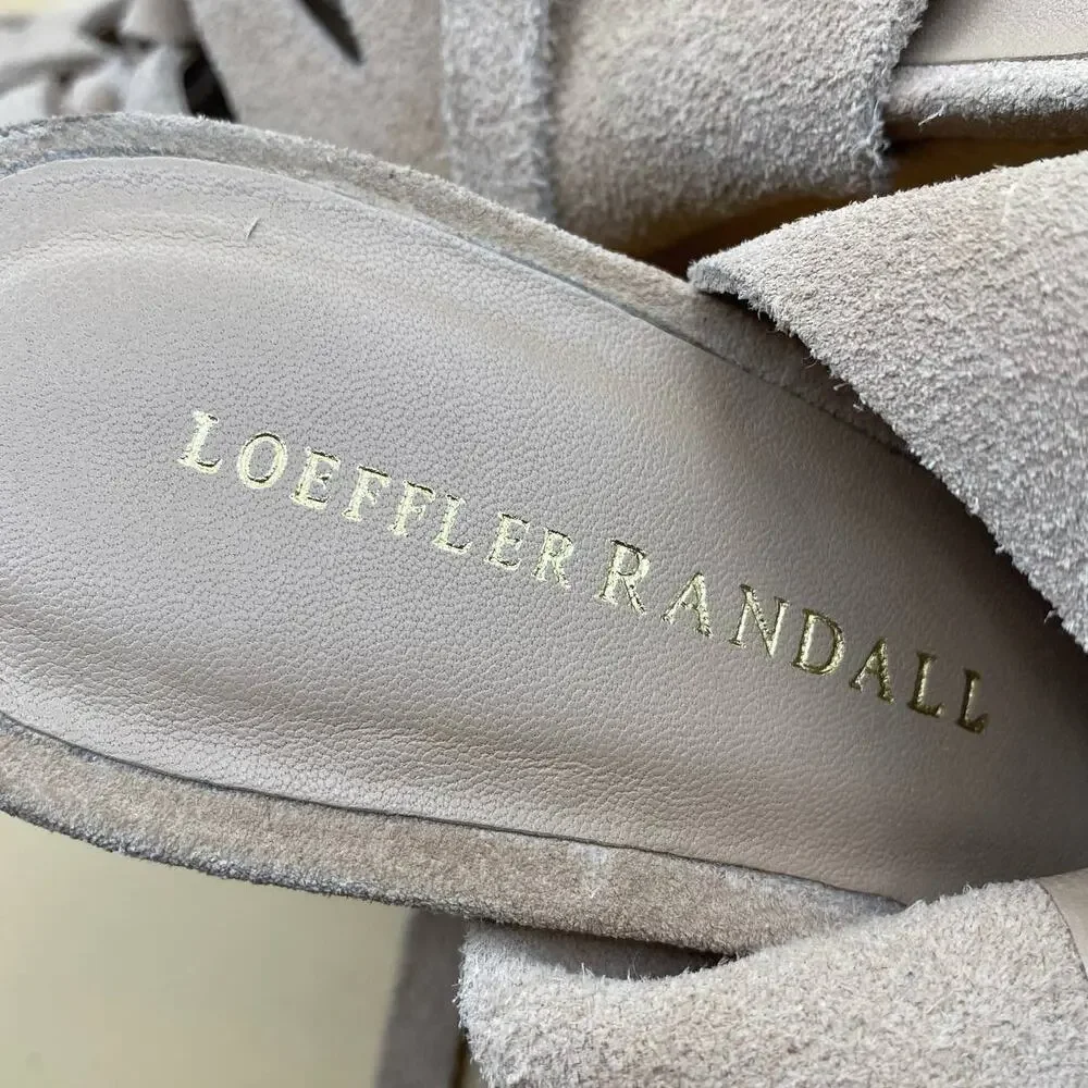 LOEFFLER RANDALL Vivian Lace Up Wedge Sandal  Size 7.5B Natural Tan‎ Slingback - Picture 13 of 15